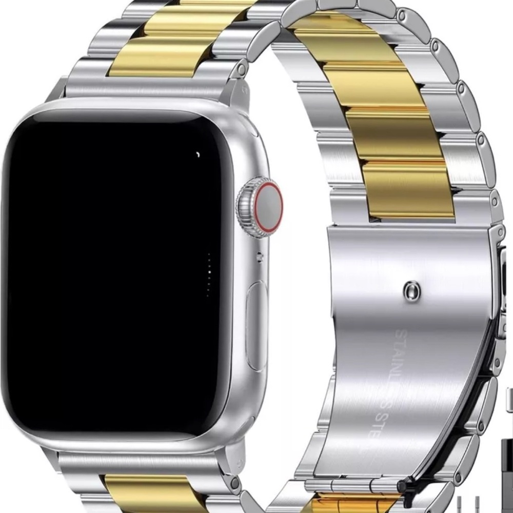 Apple Smartwatch with Silver and Gold Band